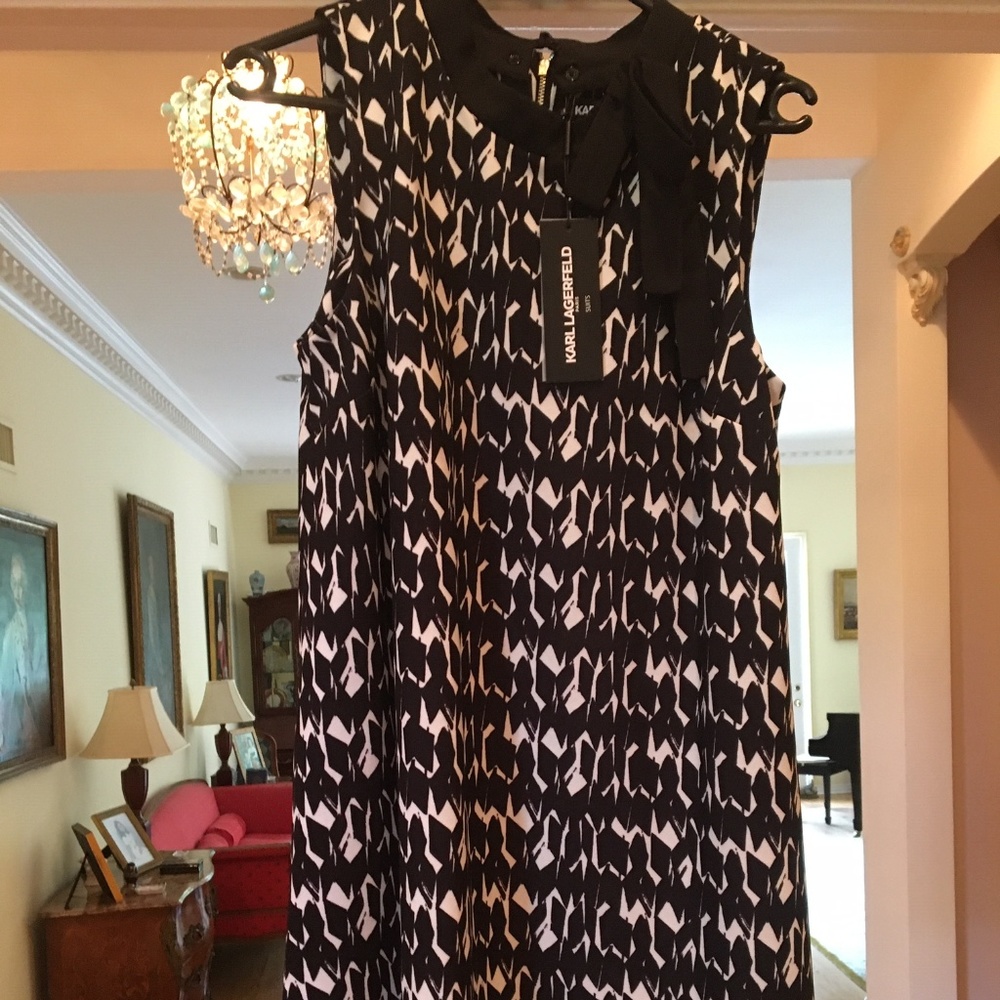 NWT - Karl Lagerfeld B & W sleeveless dress